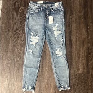 Women's Distressed Blue Jeans